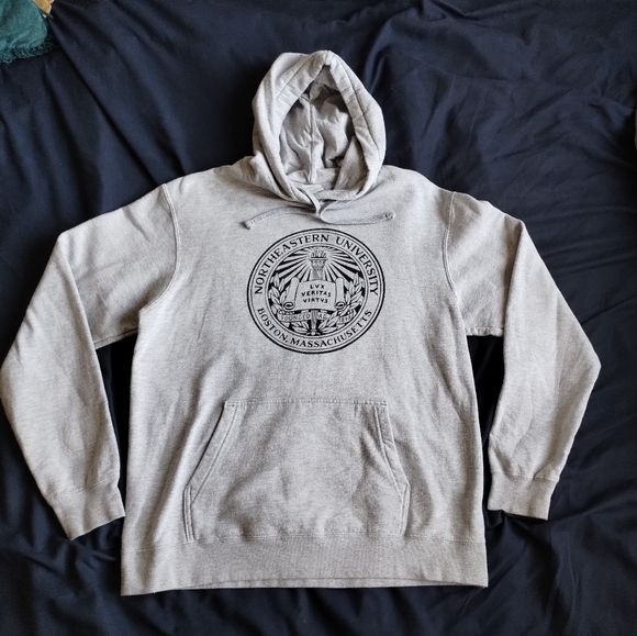 LARGE Northeastern University Boston Mass Hoodie Vintage LARGE Husky Gear - Picture 1 of 7